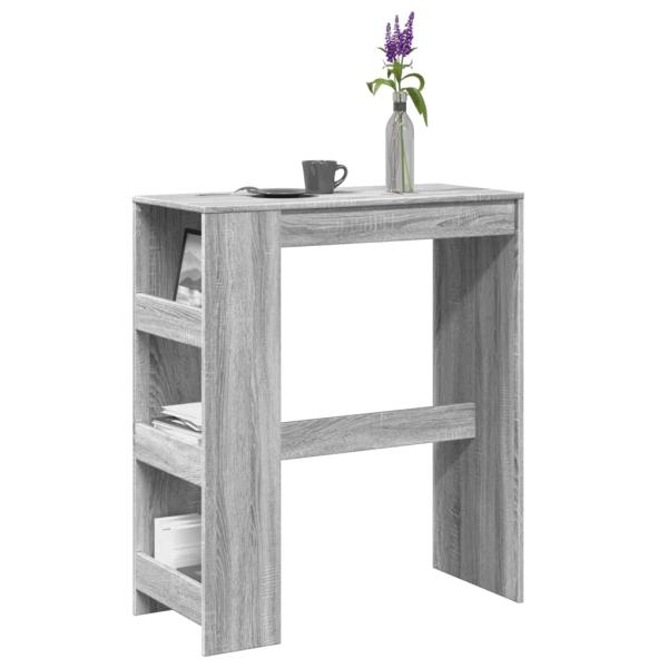 ARDEBO.de - Bartisch mit Regal Grau Sonoma 90x40x103,5 cm Holzwerkstoff