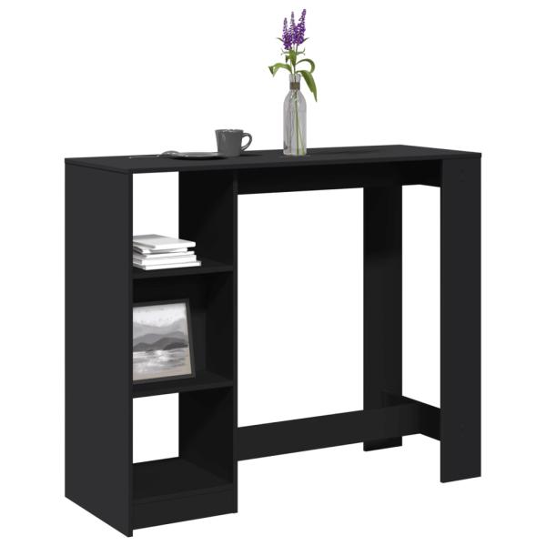 ARDEBO.de - Bartisch mit Regal Schwarz 124x46x103,5 cm Holzwerkstoff