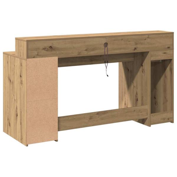 LED-Schreibtisch Artisan-Eiche 160x55x91 Holzwerkstoff
