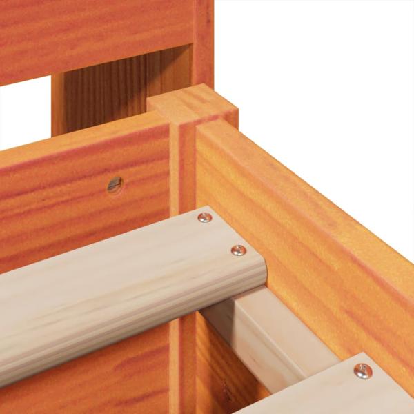 Massivholzbett ohne Matratze Wachsbraun 140x190 cm Kiefernholz