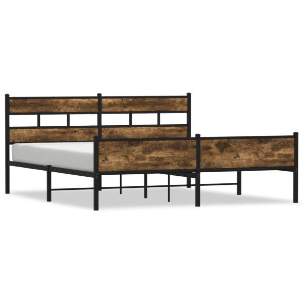 Metallbett ohne Matratze Räuchereiche 183x213 cm