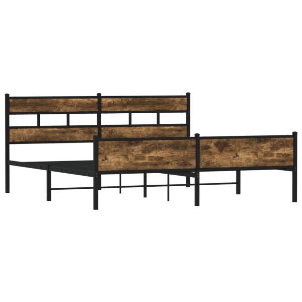 Metallbett ohne Matratze Räuchereiche 183x213 cm