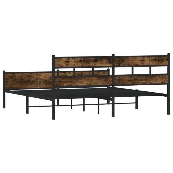 Metallbett ohne Matratze Räuchereiche 183x213 cm