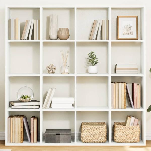 ARDEBO.de - Bücherregal Weiß 137,5x29x137,5 cm Holzwerkstoff