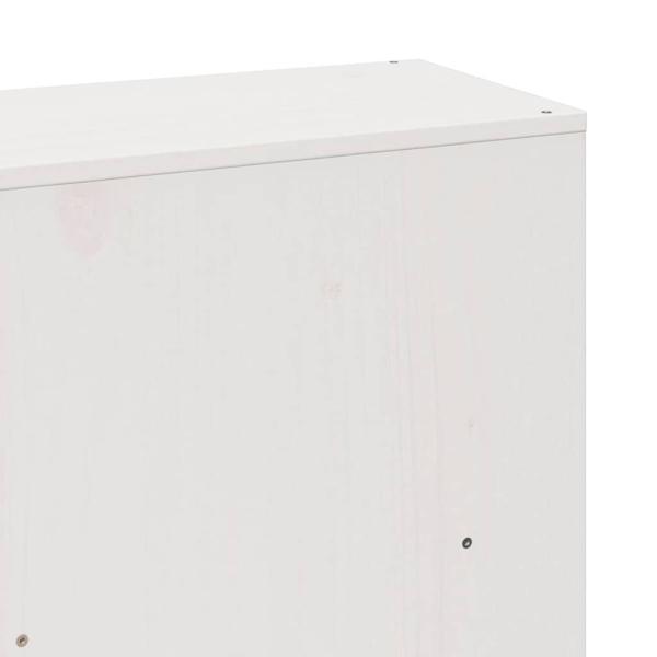 Massivholzbett mit Regal ohne Matratze Weiß 200x200 cm Kiefer