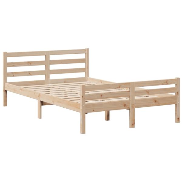 Massivholzbett mit Regal ohne Matratze 135x190 cm Kiefer