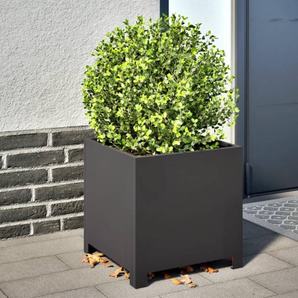 ARDEBO.de - Pflanzkübel 2 Stk. Schwarz 40x40x40 cm Stahl