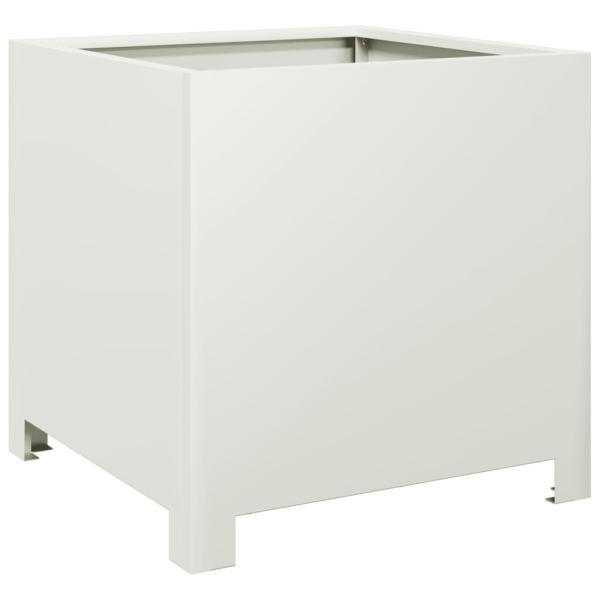 Pflanzkübel 2 Stk. Weiß 40x40x40 cm Stahl