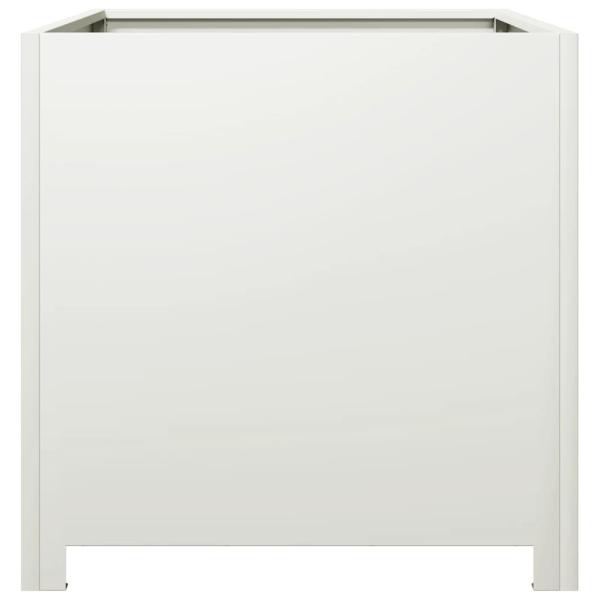 Pflanzkübel Weiß 50x50x50 cm Stahl