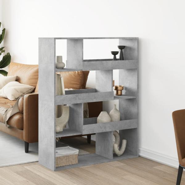 ARDEBO.de - Bücherregal Betongrau 100x33x125,5 cm Holzwerkstoff