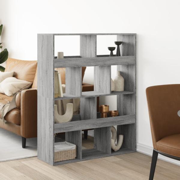 ARDEBO.de - Raumteiler Grau Sonoma 100x33x125,5 cm Holzwerkstoff