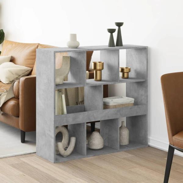 ARDEBO.de - Raumteiler Betongrau 100x33x94,5 cm Holzwerkstoff