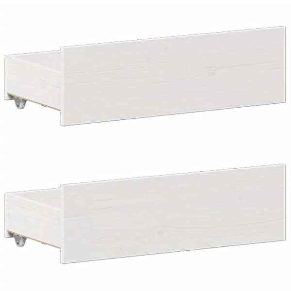 Massivholzbett mit Regal ohne Matratze Weiß 140x200 cm Kiefer