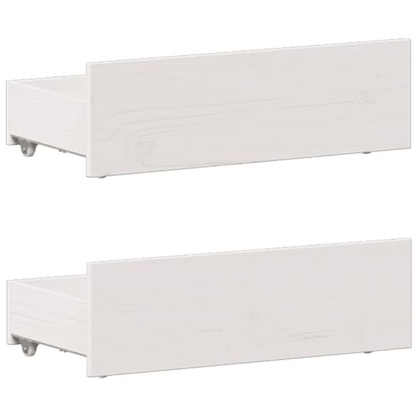 Massivholzbett mit Regal ohne Matratze Weiß 90x190 cm Kiefer