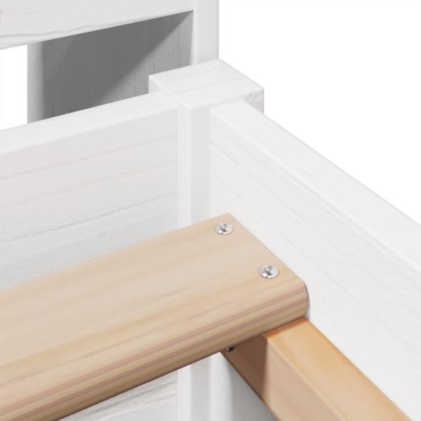 Massivholzbett ohne Matratze Weiß 75x190 cm Kiefernholz