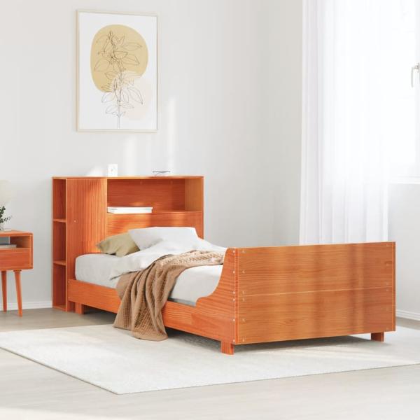 ARDEBO.de - Massivholzbett ohne Matratze Wachsbraun 75x190 cm Kiefernholz