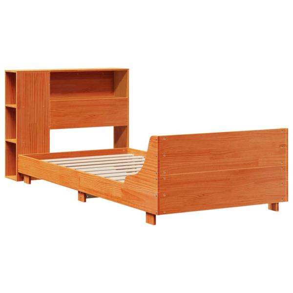 Massivholzbett ohne Matratze Wachsbraun 75x190 cm Kiefernholz
