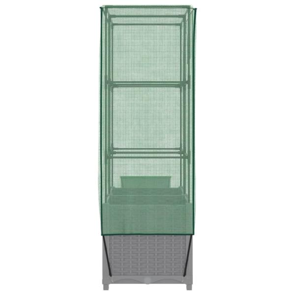 Hochbeet mit Gewächshaus-Aufsatz Rattan-Optik 80x40x138 cm