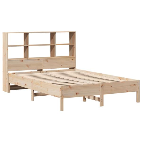 ARDEBO.de - Massivholzbett mit Regal ohne Matratze 150x200 cm Kiefer