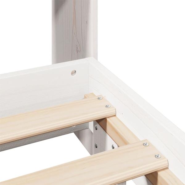 Massivholzbett ohne Matratze Weiß 180x200 cm Kiefernholz