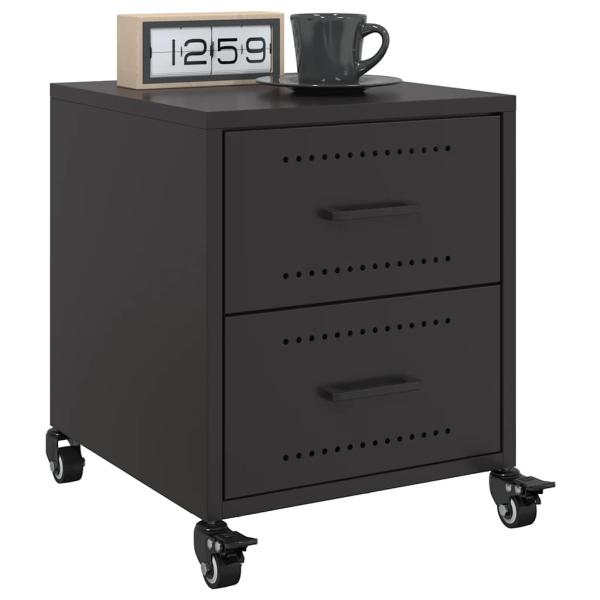 ARDEBO.de - Nachttische 2 Stk. Schwarz 36x39x43,5 cm Stahl