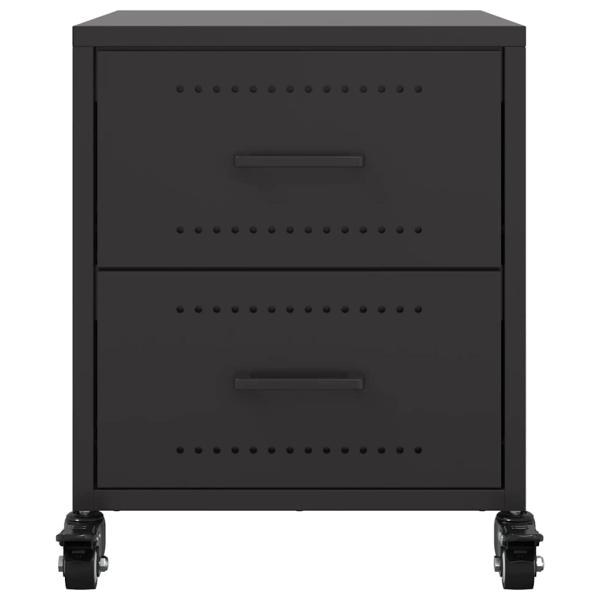 Nachttische 2 Stk. Schwarz 36x39x43,5 cm Stahl