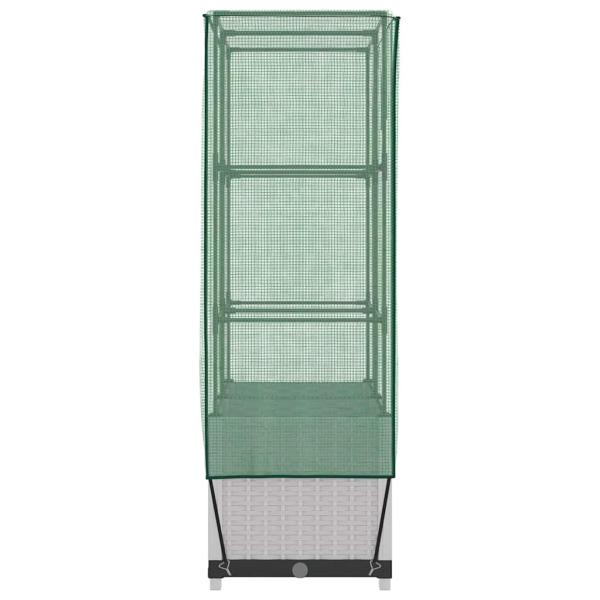 ARDEBO.de - Hochbeet mit Gewächshaus-Aufsatz Rattan-Optik 80x40x138 cm