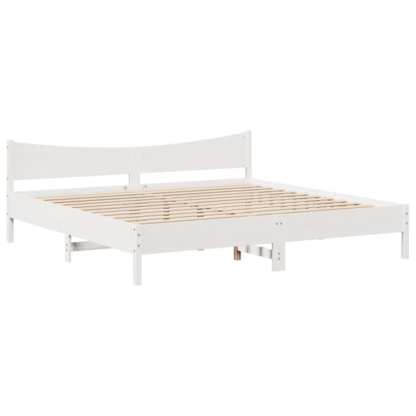 Massivholzbett ohne Matratze Weiß 200x200 cm Kiefernholz