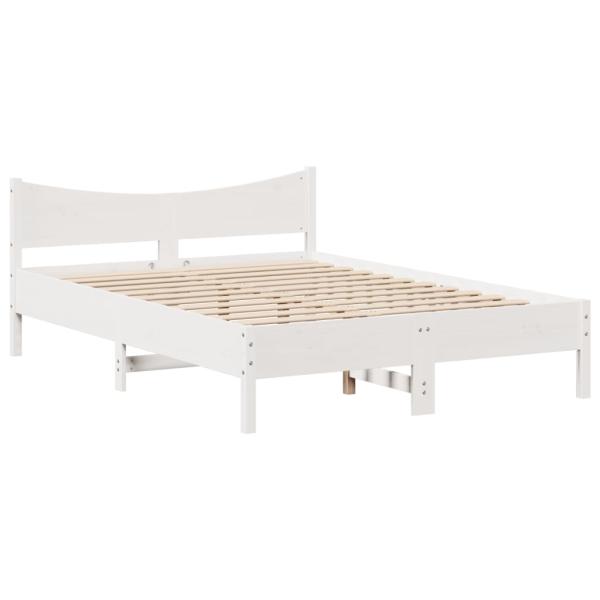 Massivholzbett ohne Matratze Weiß 150x200 cm Kiefernholz