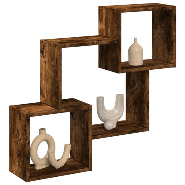 ARDEBO.de - Wandschrank 78x18x71 cm Räuchereiche Holzwerkstoff