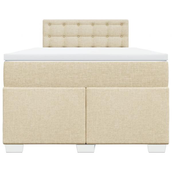 Boxspringbett mit Matratze Creme 120x200 cm Stoff