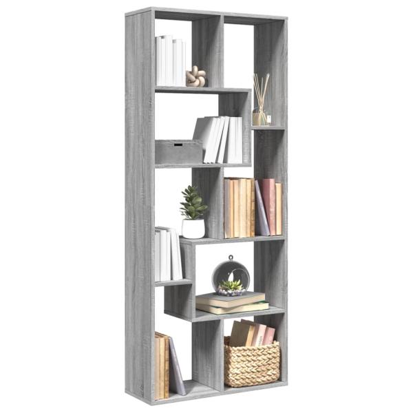 ARDEBO.de - Raumteiler-Bücherregal Grau Sonoma 67x25x161,5 cm Holzwerkstoff