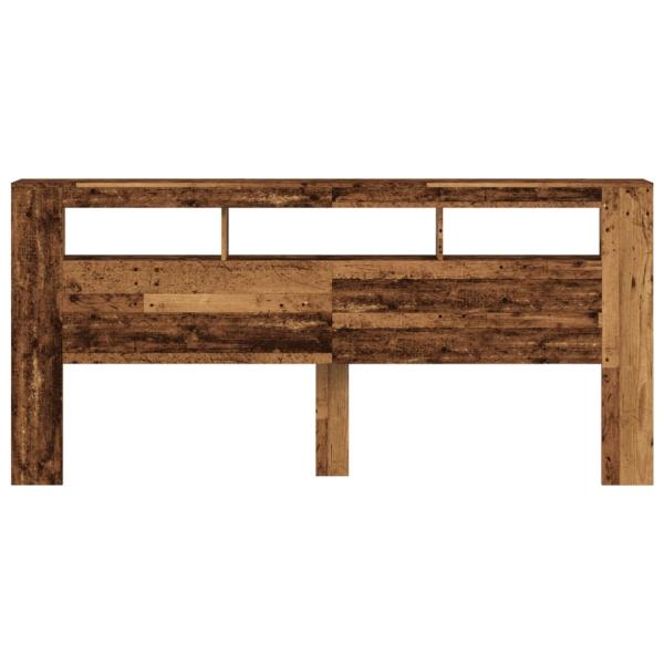LED-Kopfteil Altholz-Optik 220x18,5x103,5 cm Holzwerkstoff