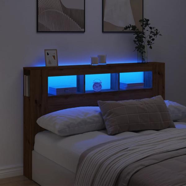 ARDEBO.de - LED-Kopfteil Artisan-Eiche 160x18,5x103,5 cm Holzwerkstoff