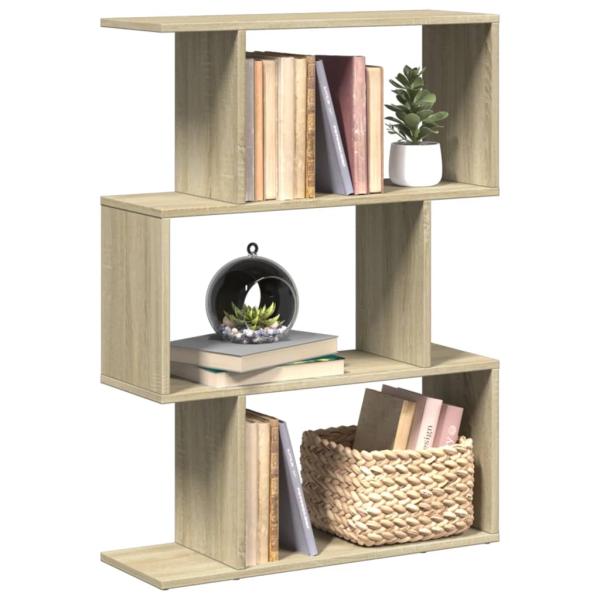 ARDEBO.de - Raumteiler-Bücherregal 3 Fächer Sonoma-Eiche 70x24x97 cm