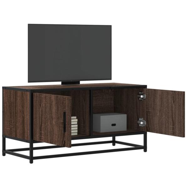 ARDEBO.de - TV-Schrank Eichen-Optik 80x34,5x40 cm Holzwerkstoff und Metall