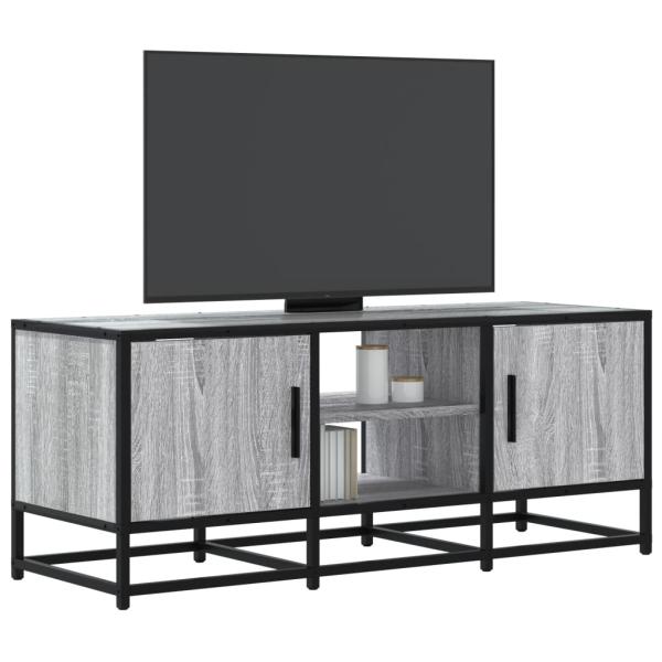 ARDEBO.de - TV-Schrank Grau Sonoma 100x35x41 cm Holzwerkstoff und Metall