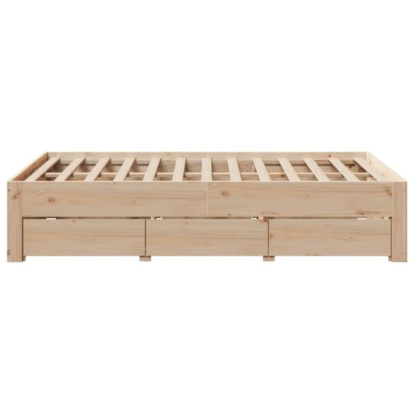 Massivholzbett ohne Matratze mit Schubladen 135x190 cm