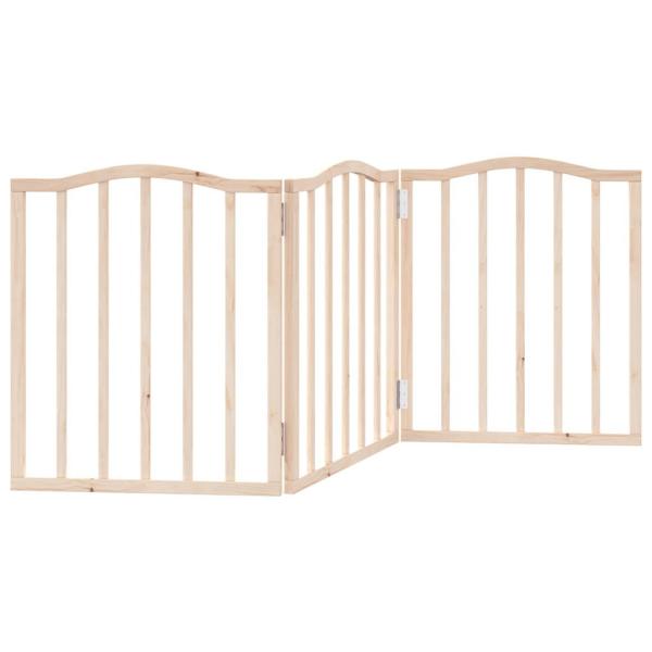 3-tlg. Hundetor Faltbar 150 cm Pappelholz