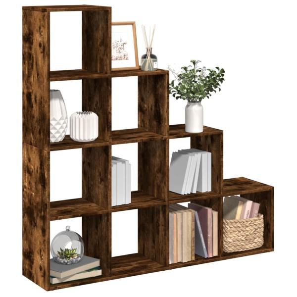ARDEBO.de - Raumteiler-Bücherregal 4 Stufen Räuchereiche 131,5x29x131,5 cm