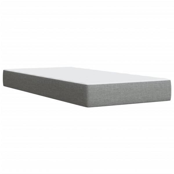 Boxspringbett mit Matratze Hellgrau 100x200 cm Stoff