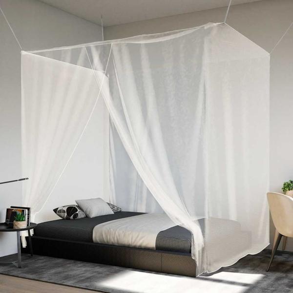 ARDEBO.de - Moskitonetz zum Aufhängen 156 Mesh Weiß 220x200x210 cm