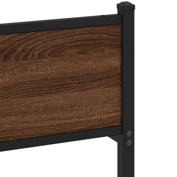 Metallbett ohne Matratze Braun Eichen-Optik 180x200 cm