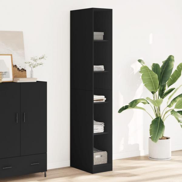 ARDEBO.de - Kleiderschrank Schwarz 30x50x200 cm Holzwerkstoff