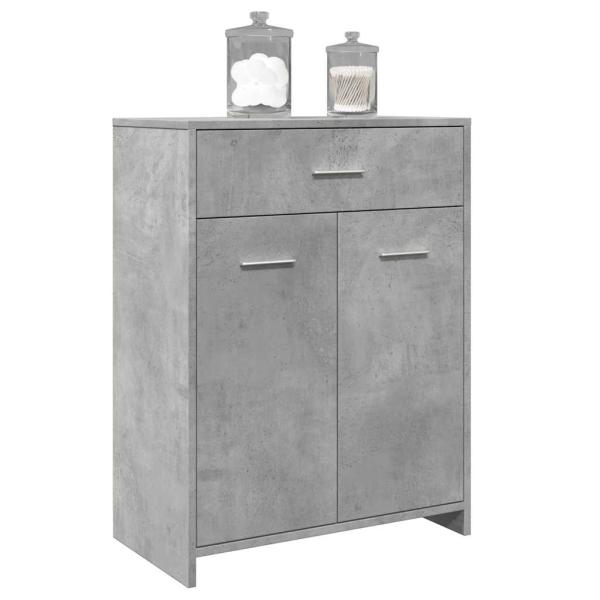 ARDEBO.de - Badezimmerschrank Betongrau 60x33x80 cm Holzwerkstoff