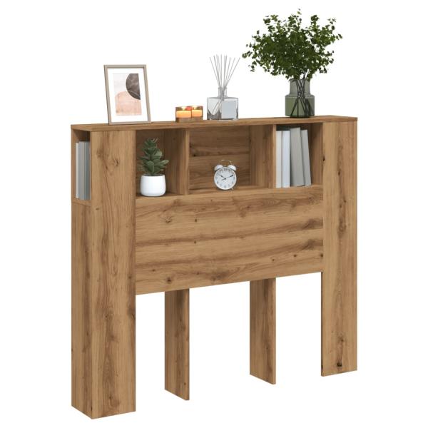 ARDEBO.de - Kopfteil mit Ablagen Artisan-Eiche 120x19x104,5cm Holzwerkstoff