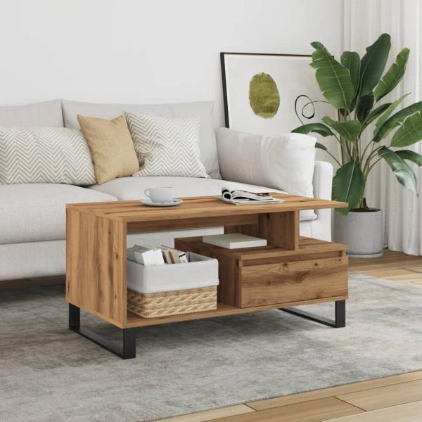 ARDEBO.de - Couchtisch Artisan-Eiche 90x49x45 cm Holzwerkstoff