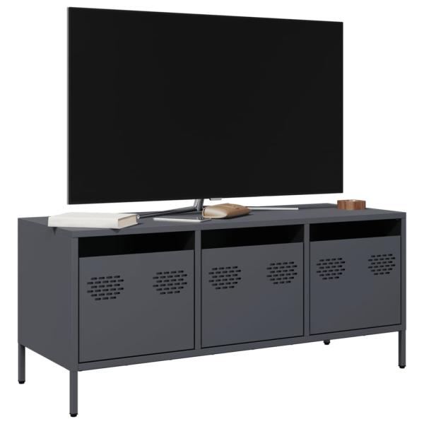 ARDEBO.de - TV-Schrank Anthrazit 101,5x39x43,5 cm Kaltgewalzter Stahl