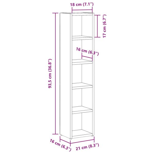 CD-Regale 2 Stk. Altholz-Optik 21x16x93,5 cm Holzwerkstoff