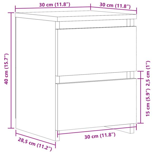 Nachttisch Altholz-Optik 30×30×40 cm Holzwerkstoff
